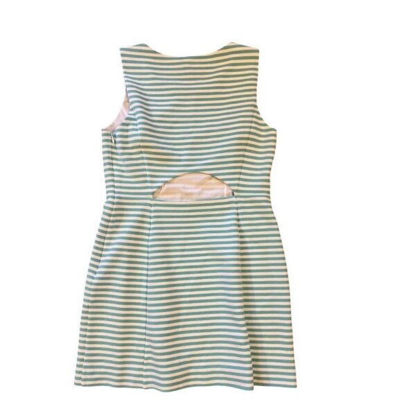 LIlly Pulitzer Shorely Blue & White Ottoman Stripe Cut Out Dress, Size Large - Picture 4 of 6